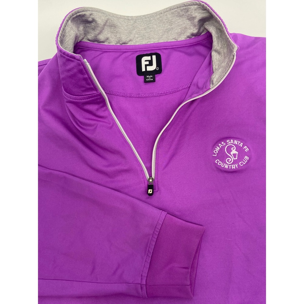 FootJoy Lomas Santa Fe Country Club Golf Purple Lightweight 1/4 Zip‎ PulloverXL